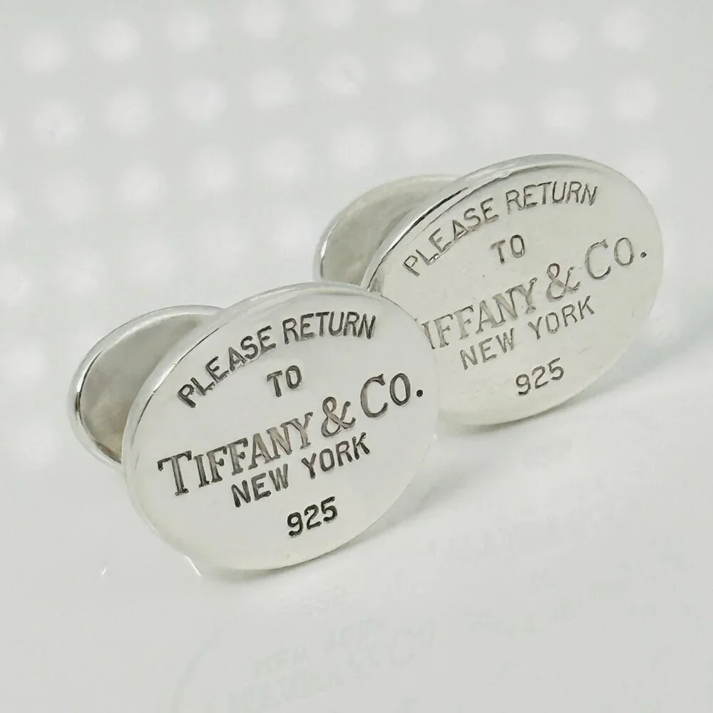 Please Return to Tiffany Oval Cufflinks in Sterling Silver